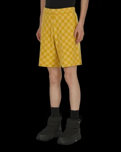 Bode Shorts^Duotone Checkerboard Shorts Yellow
