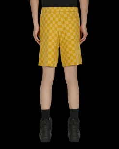 Bode Shorts^Duotone Checkerboard Shorts Yellow