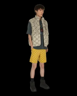 Bode Shorts^Duotone Checkerboard Shorts Yellow