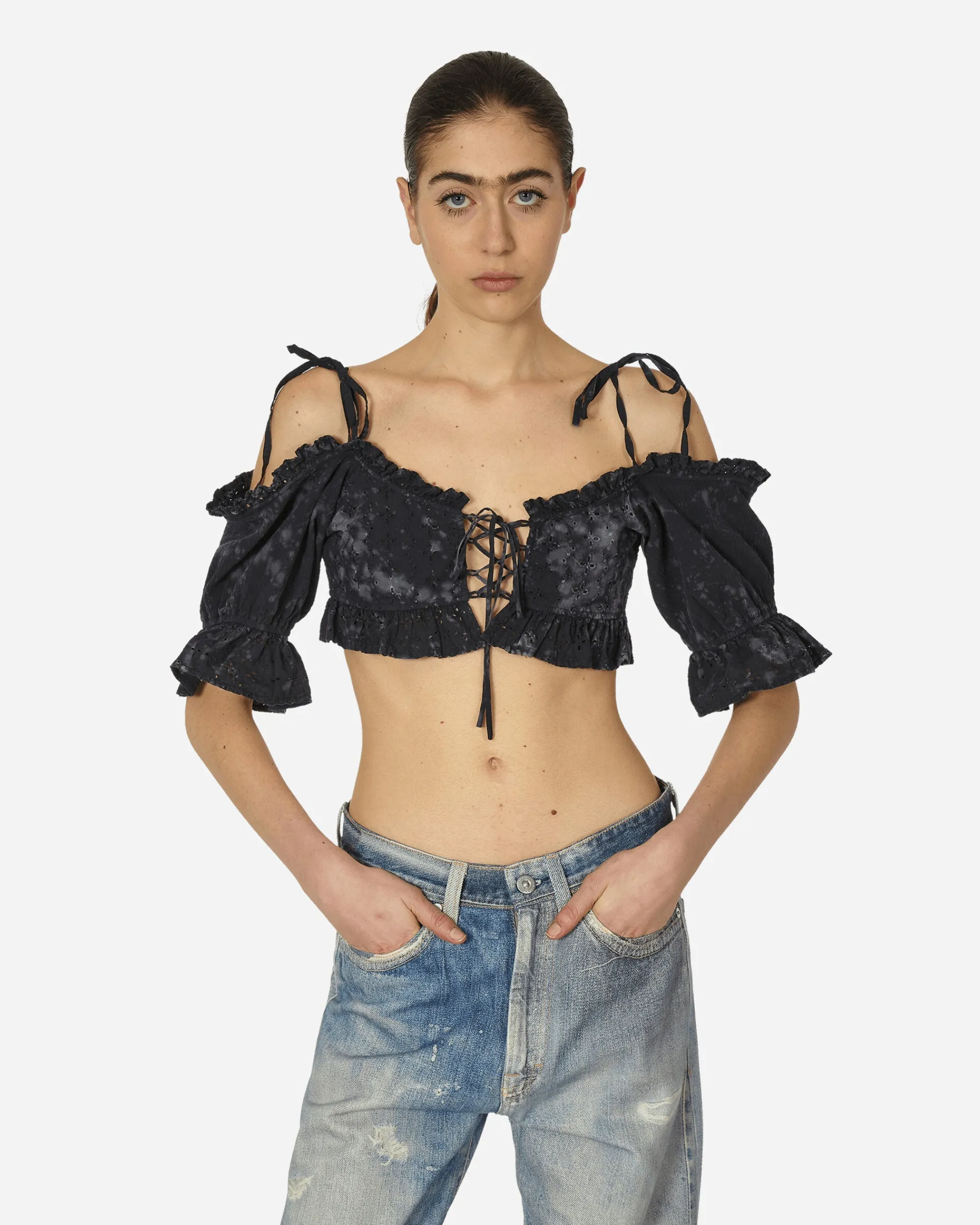 Guess USA T-Shirts^Dyed Sangallo Top Washed Out Black