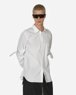 Comme Des Garçons Black Shirts^Elbow Buckle Detail Longsleeve Shirt White