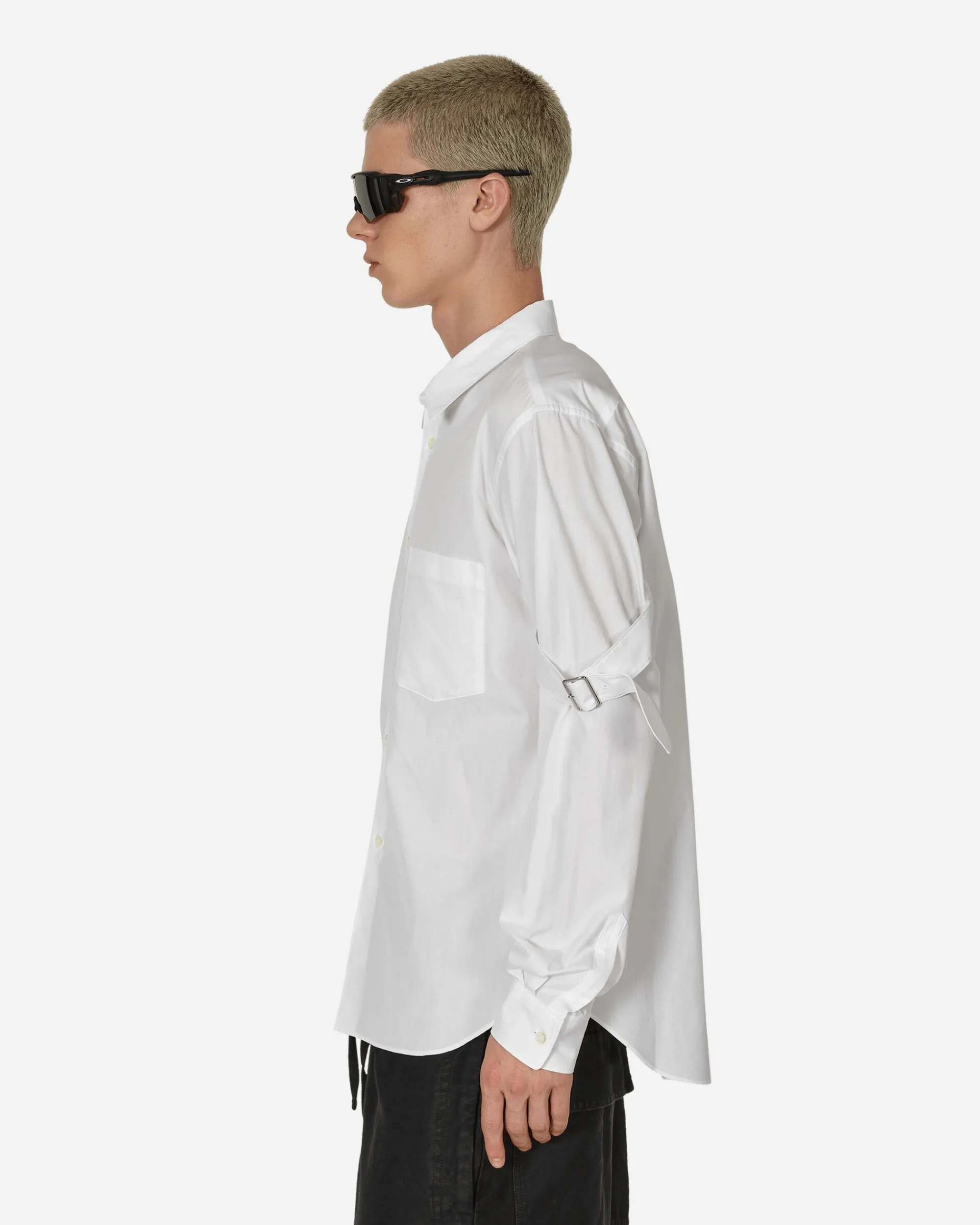 Comme Des Garçons Black Shirts^Elbow Buckle Detail Longsleeve Shirt White
