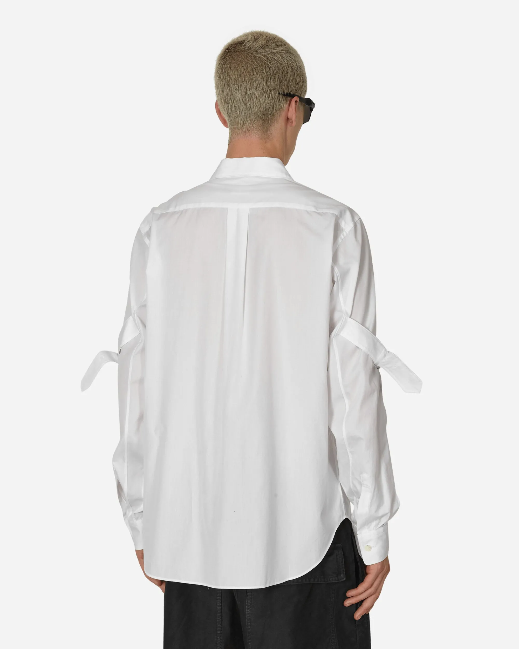 Comme Des Garçons Black Shirts^Elbow Buckle Detail Longsleeve Shirt White