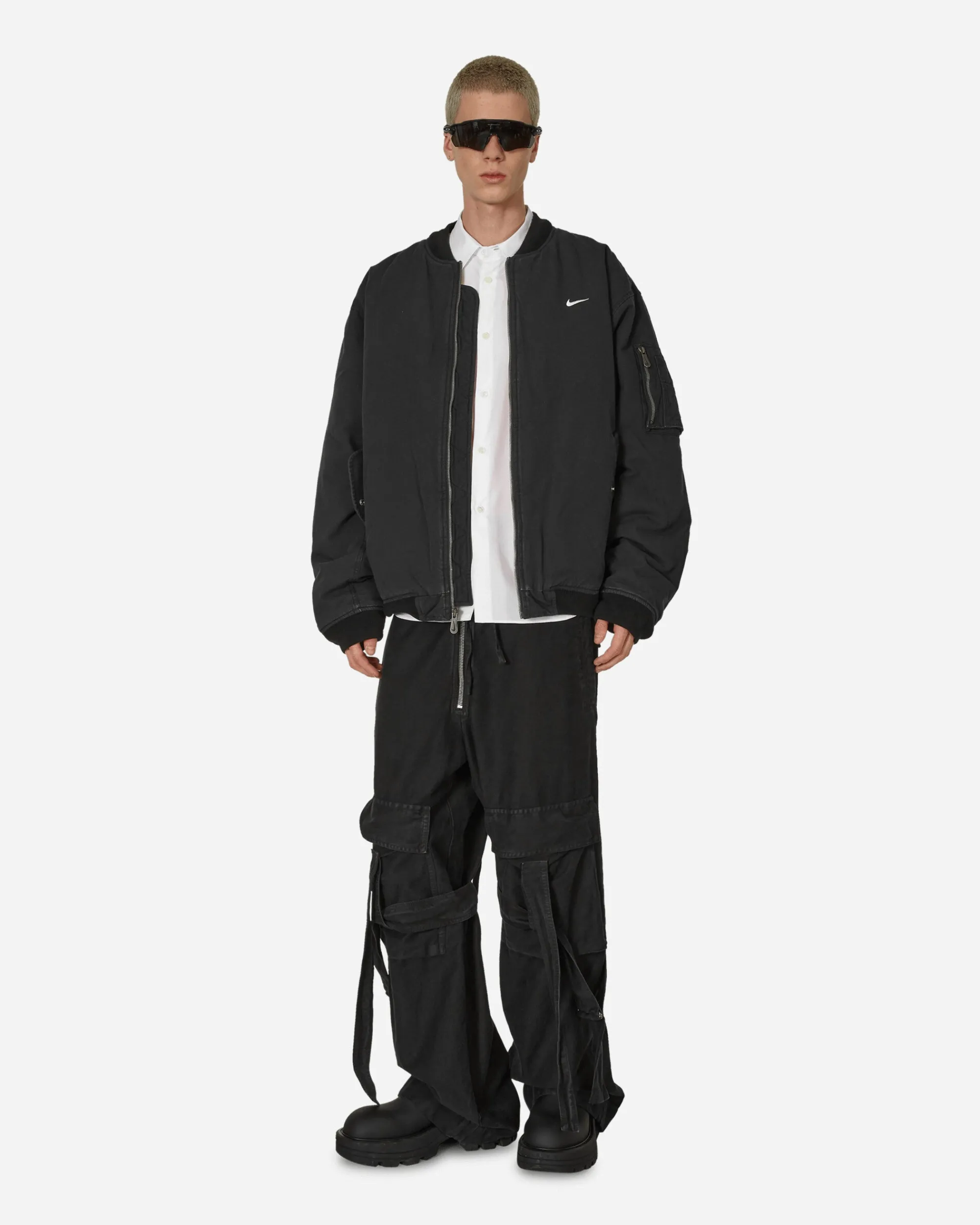 Comme Des Garçons Black Shirts^Elbow Buckle Detail Longsleeve Shirt White