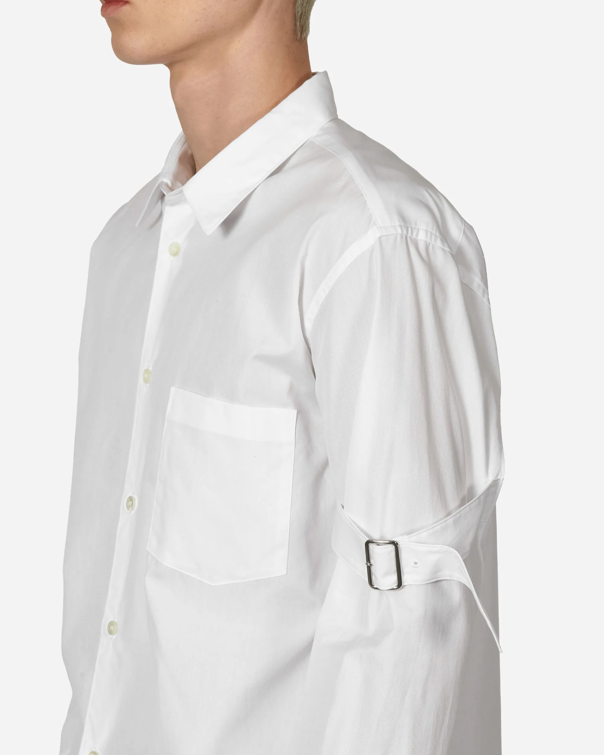 Comme Des Garçons Black Shirts^Elbow Buckle Detail Longsleeve Shirt White