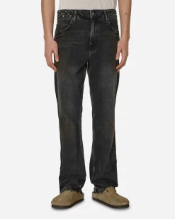 Guess USA Pants^Embellished Flare Pants Aged Black Wash
