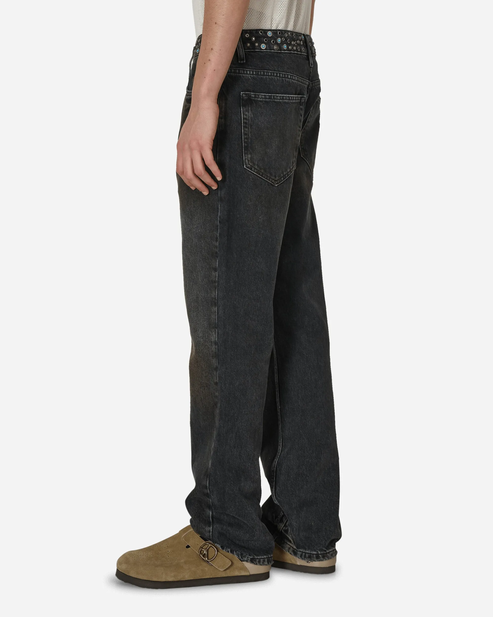 Guess USA Pants^Embellished Flare Pants Aged Black Wash