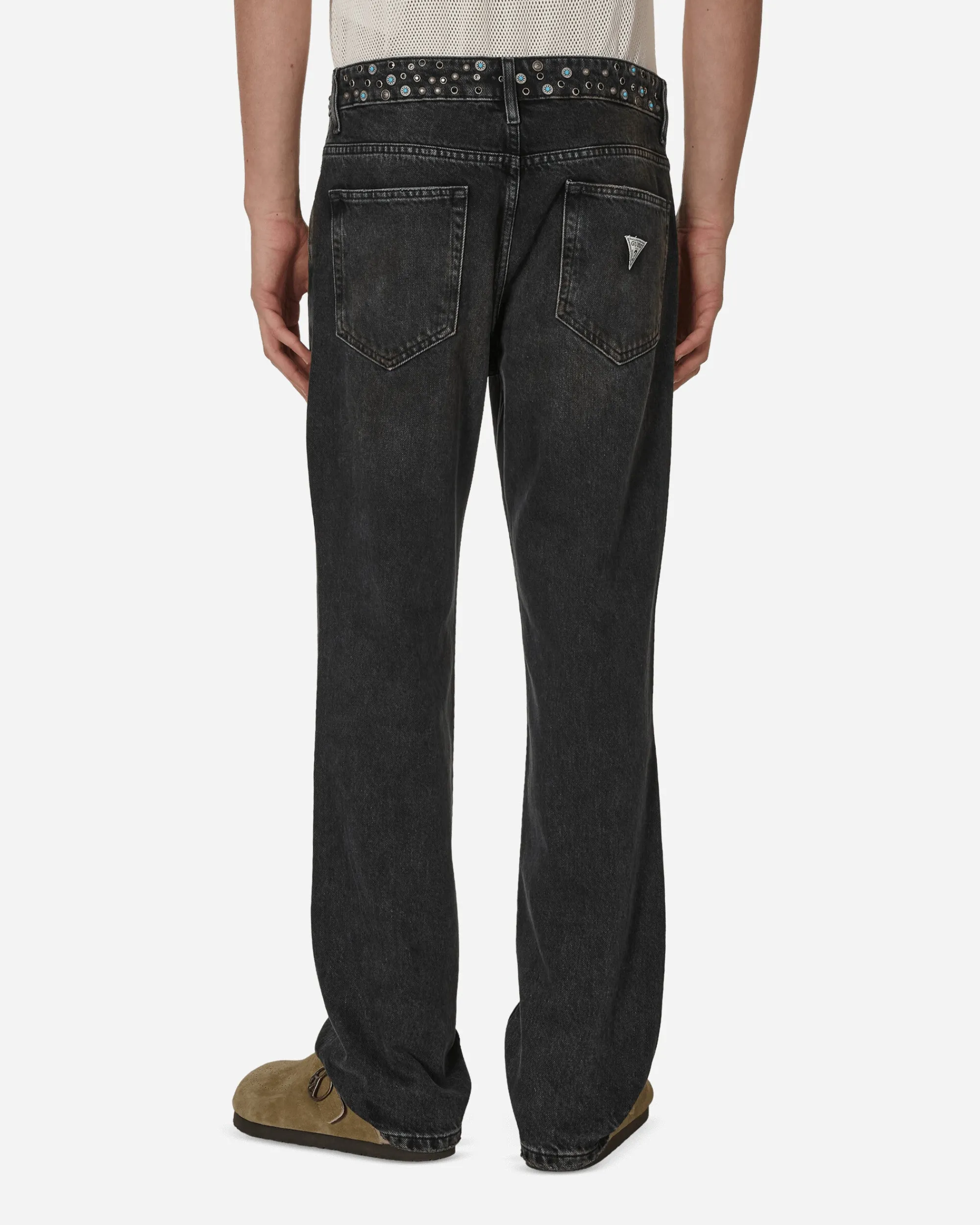 Guess USA Pants^Embellished Flare Pants Aged Black Wash