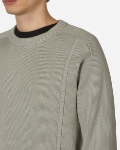 GR10K Knitwear^Embossed Crewneck Knit Sweater Pale Grey