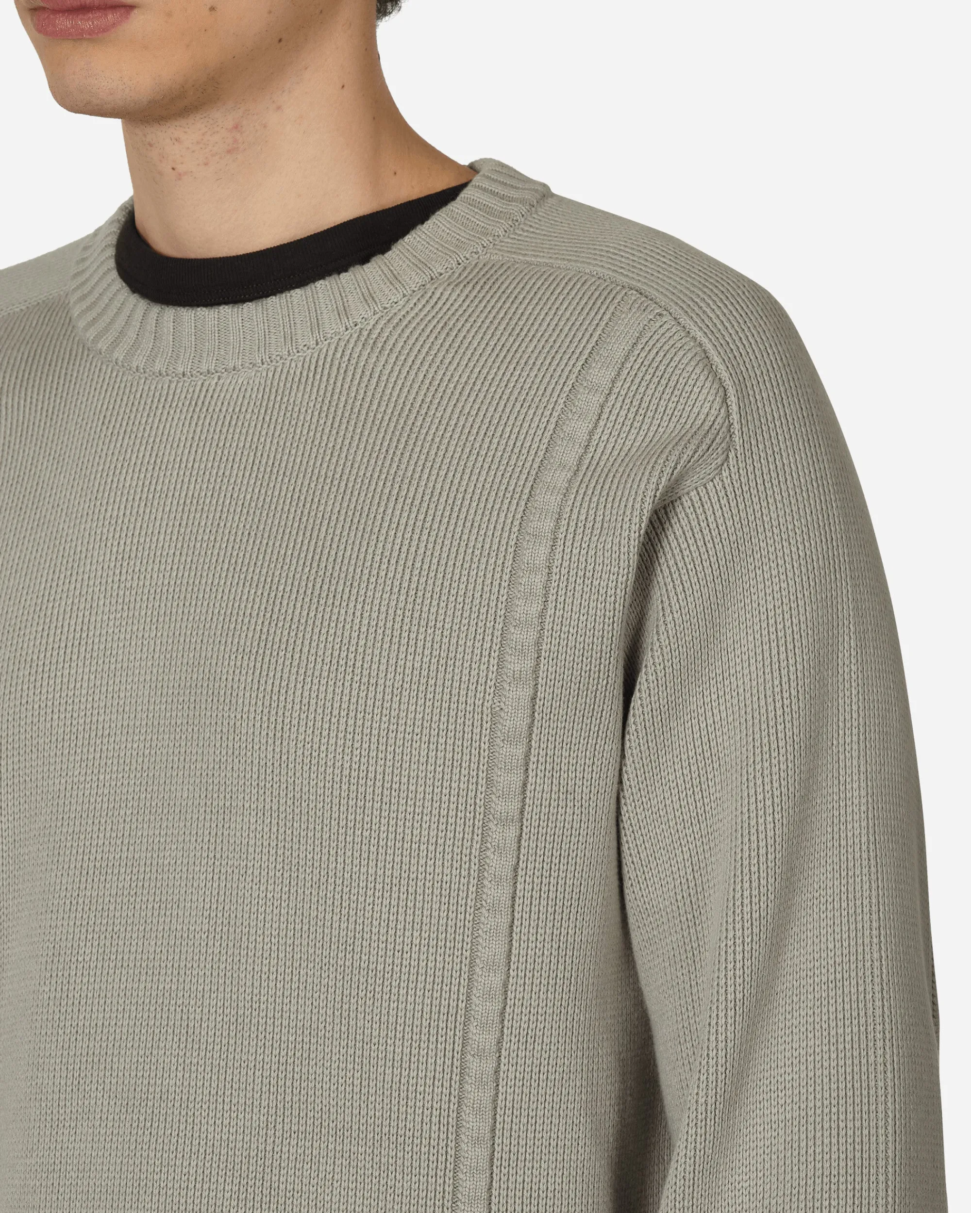 GR10K Knitwear^Embossed Crewneck Knit Sweater Pale Grey