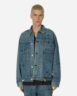 Undercover Coats And Jackets^Embroidered Denim Jacket Light Blue Indigo