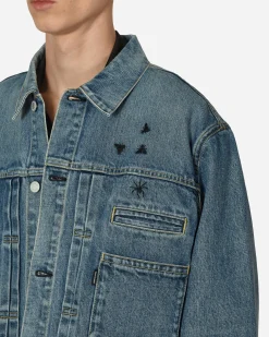 Undercover Coats And Jackets^Embroidered Denim Jacket Light Blue Indigo