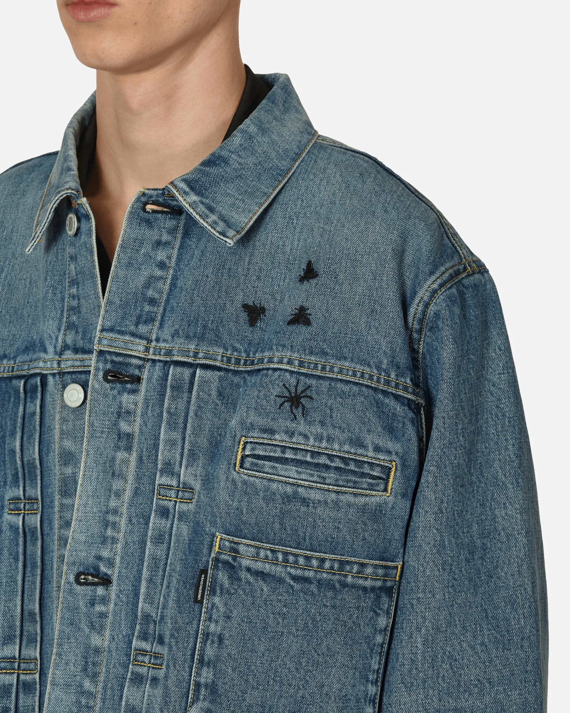 Undercover Coats And Jackets^Embroidered Denim Jacket Light Blue Indigo