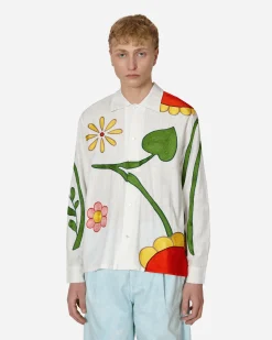 Sky High Farm Shirts^Embroidered Flower Shirt White