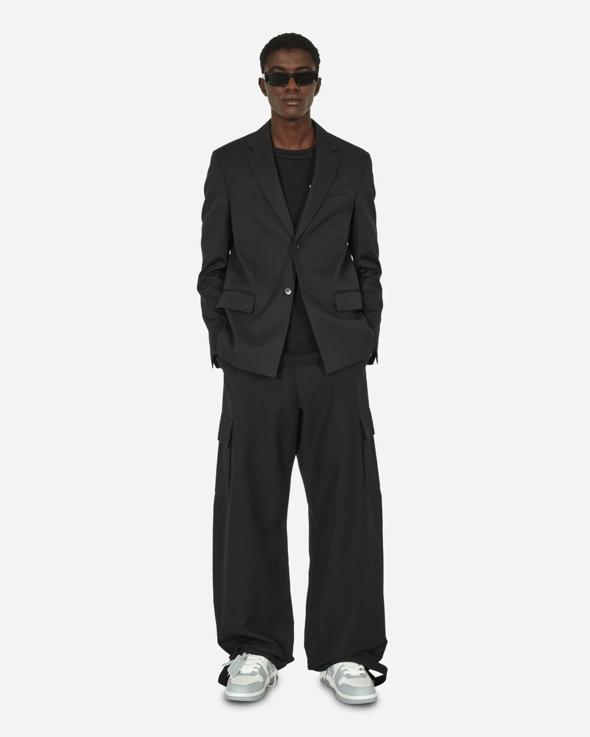 Off-White Coats And Jackets^Embroidered Wool Strap Blazer Black