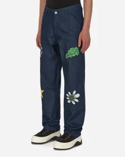 Sky High Farm Pants^Embroidered Workwear Denim Pants Blue
