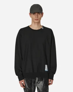 in・stru(men-tal) Sweatshirts^Embroidery Crewneck Sweatshirt Black