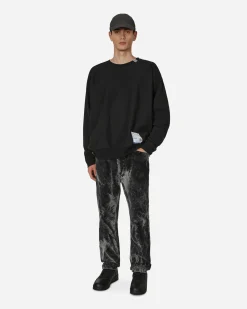in・stru(men-tal) Sweatshirts^Embroidery Crewneck Sweatshirt Black