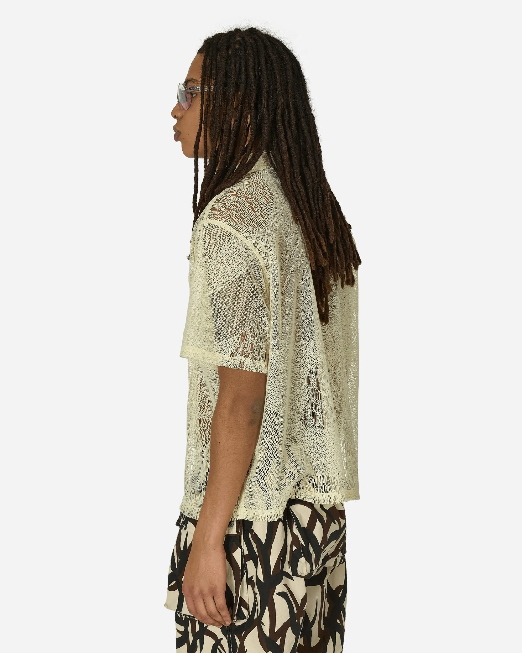 Brain Dead Shirts^Engineered Mesh Button Shirt Natural