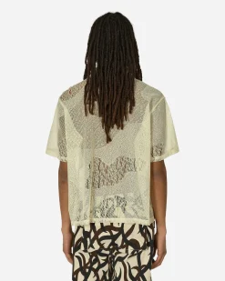 Brain Dead Shirts^Engineered Mesh Button Shirt Natural