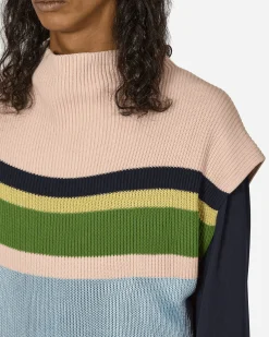 Kiko Kostadinov Knitwear^Essick Stripe Short Sleeve Sweater Pink / Sky Blue