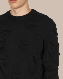 JORDANLUCA Knitwear^Euphoria Crewneck Sweater Black