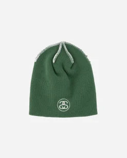 Stüssy Hats|Hats^Exposed Stitch Skullcap Green