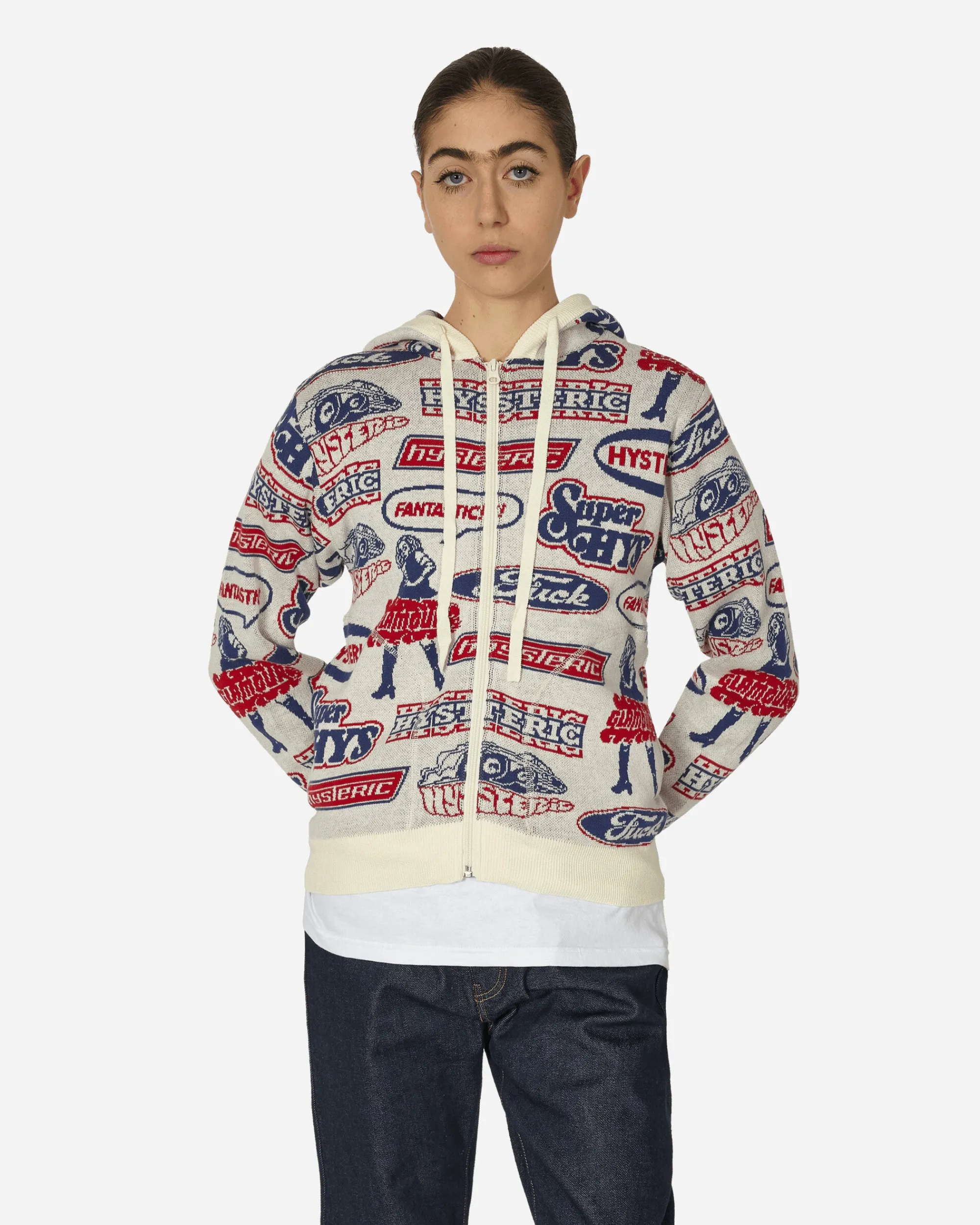 Hysteric Glamour Sweatshirts^Fantastic Box Jacquard Hoodie Dirty White