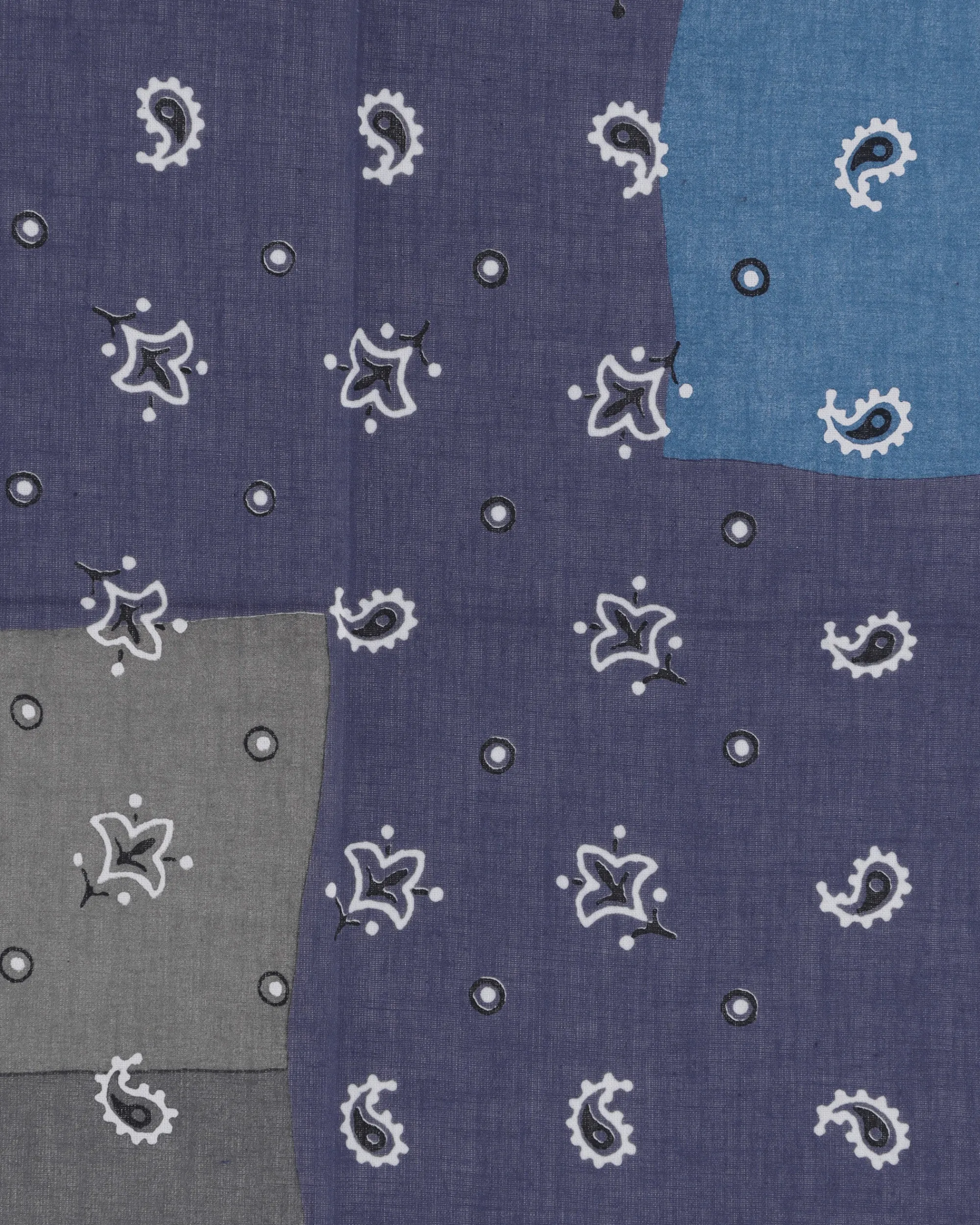 KAPITAL Gloves And Scarves|Gloves And Scarves^Fastcolor Selvedge Bandana (Paisley Patchwork) Purple