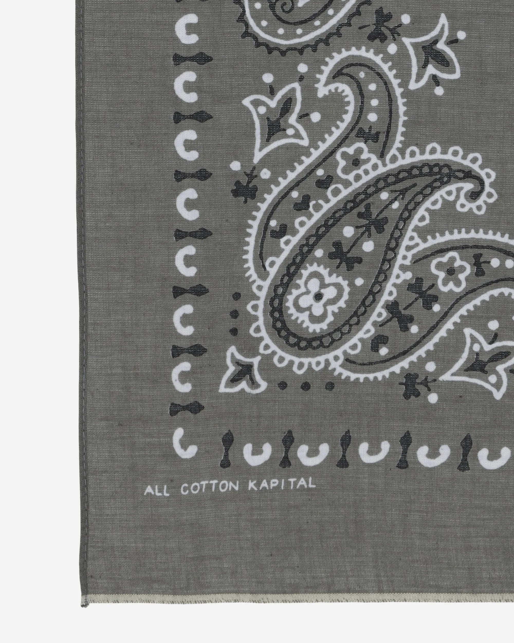 KAPITAL Gloves And Scarves|Gloves And Scarves^Fastcolor Selvedge Bandana (Paisley Patchwork) Khaki