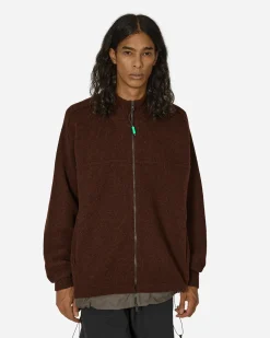 GR10K Knitwear^Felted Knit Sweater Rusty Brown