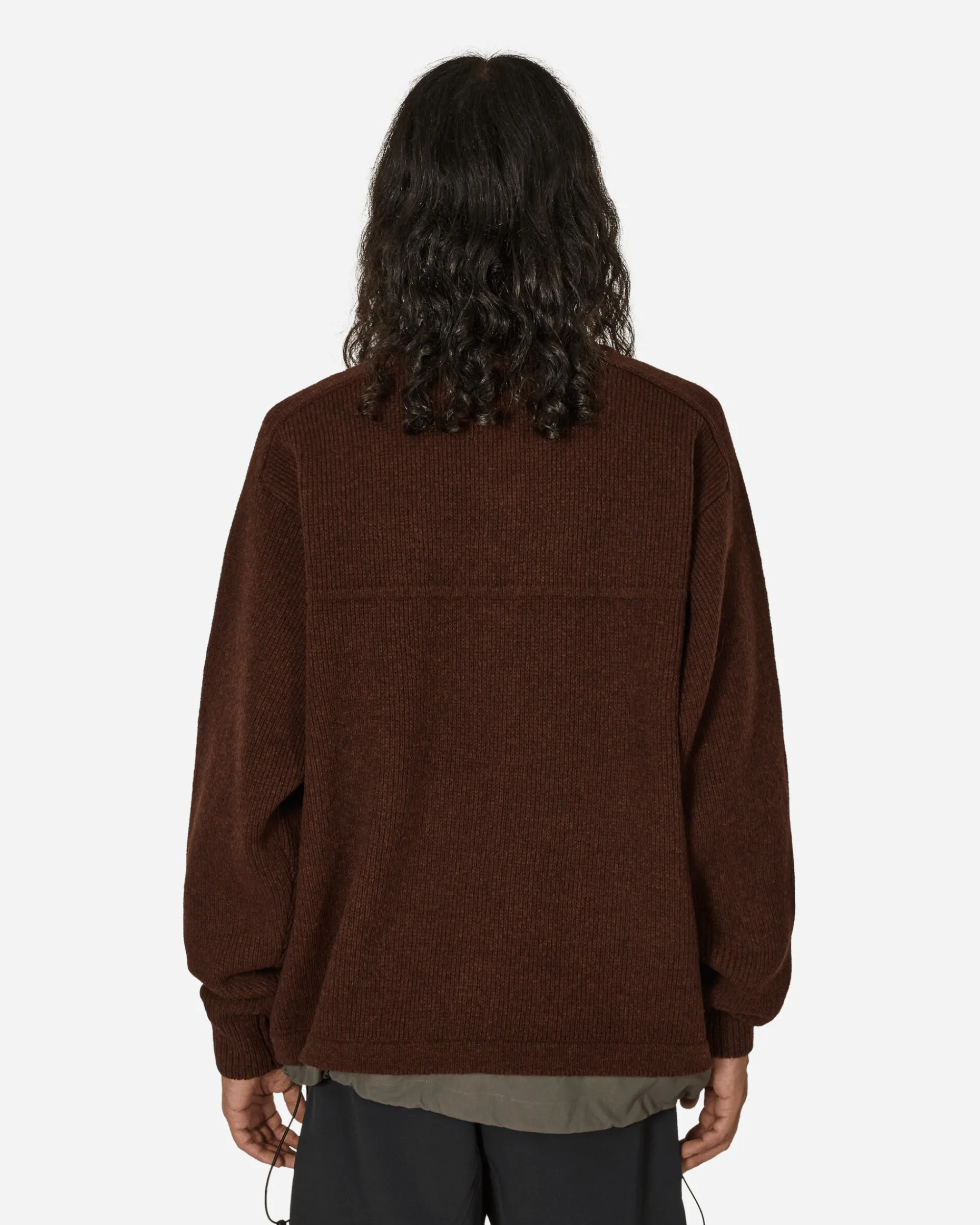 GR10K Knitwear^Felted Knit Sweater Rusty Brown