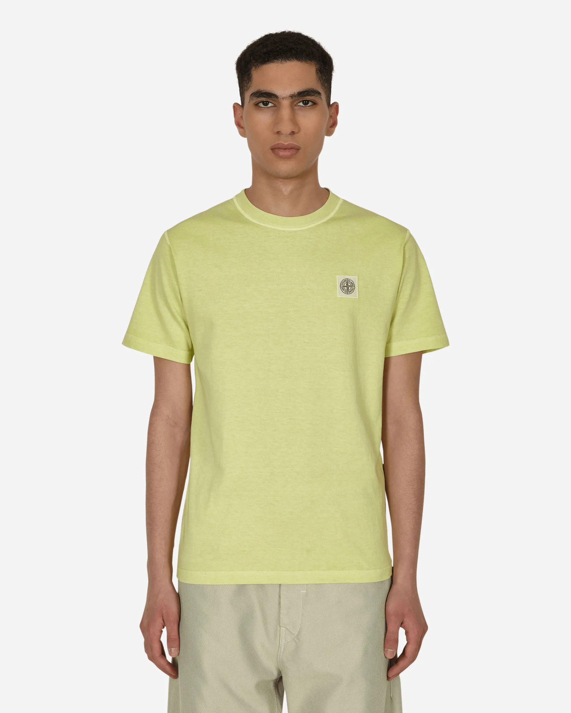 Stone Island T-Shirts^FISSATO' Treatment Logo T-Shirt Yellow