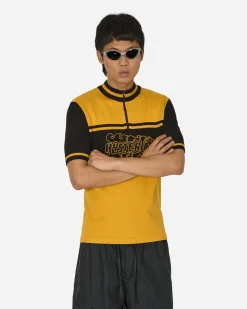 Hysteric Glamour T-Shirts^Flame Logo Embroidered Cycling Jersey Yellow / Black