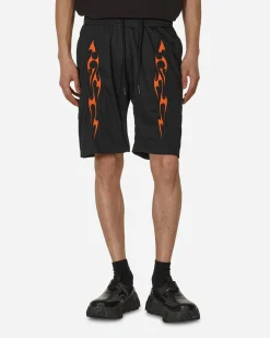 Pleasures Shorts^Flame Mesh Shorts Black