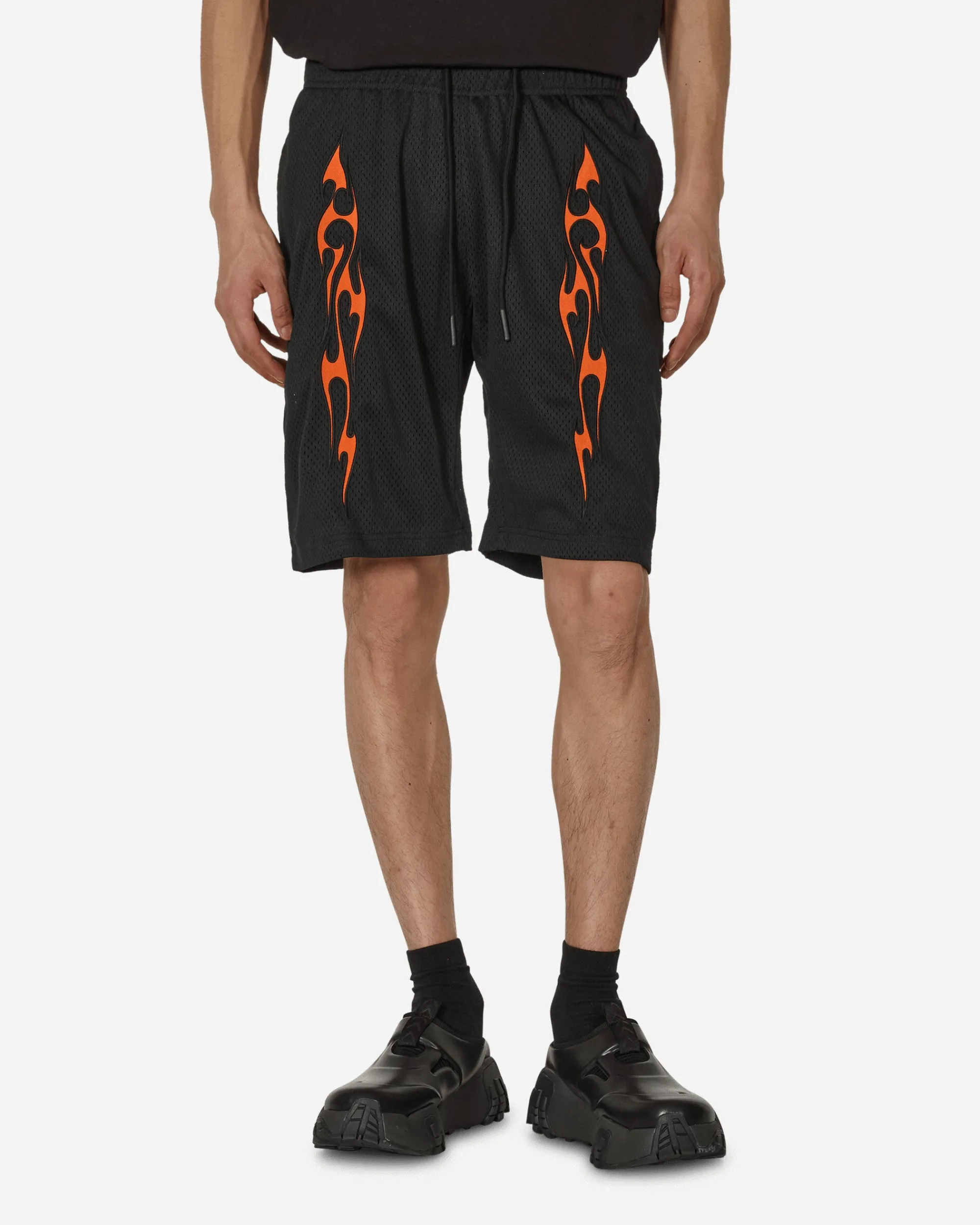 Pleasures Shorts^Flame Mesh Shorts Black