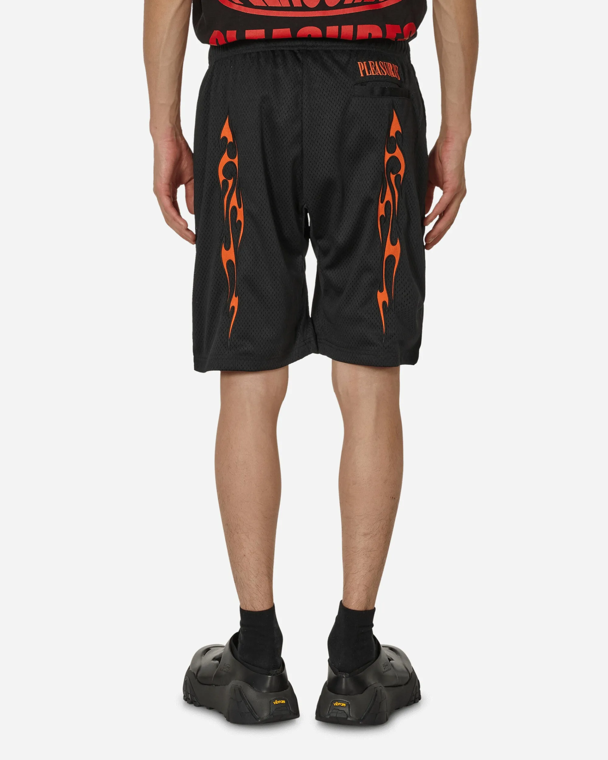 Pleasures Shorts^Flame Mesh Shorts Black