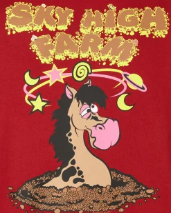 Sky High Farm T-Shirts^Flatbush Printed T-Shirt Red
