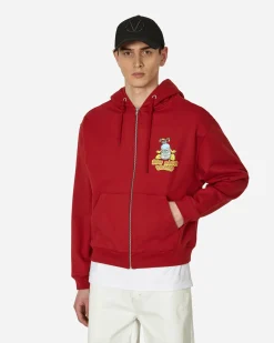 Sky High Farm Sweatshirts^Flatbush Printed Zipped Hooded Sweatshirt Red