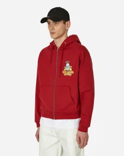 Sky High Farm Sweatshirts^Flatbush Printed Zipped Hooded Sweatshirt Red