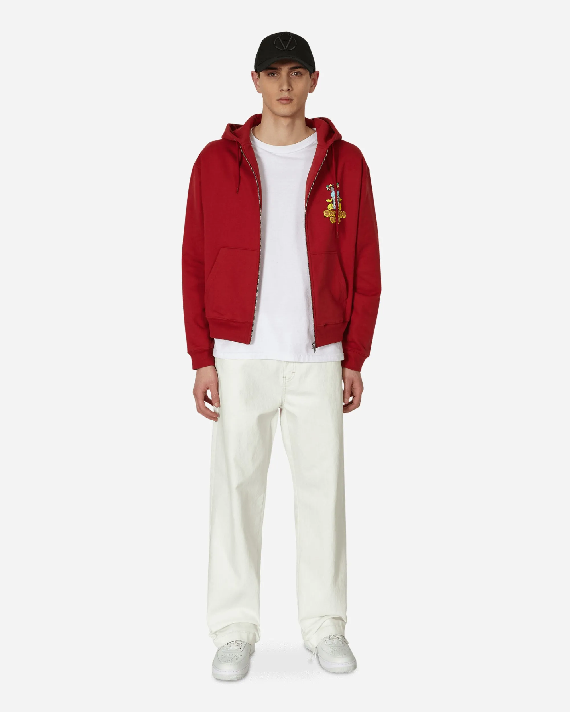 Sky High Farm Sweatshirts^Flatbush Printed Zipped Hooded Sweatshirt Red