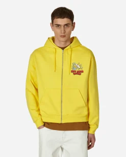 Sky High Farm Sweatshirts^Flatbush Printed Zipped Hooded Sweatshirt Yellow
