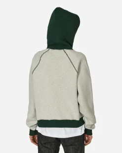 Brain Dead Sweatshirts^Fleece Logo Head Raglan Hoodie Oatmeal