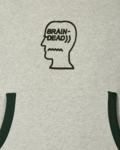 Brain Dead Sweatshirts^Fleece Logo Head Raglan Hoodie Oatmeal
