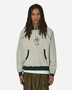 Brain Dead Sweatshirts^Fleece Logo Head Raglan Hoodie Oatmeal
