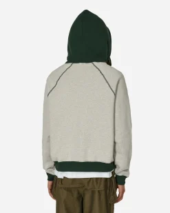 Brain Dead Sweatshirts^Fleece Logo Head Raglan Hoodie Oatmeal