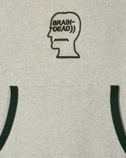 Brain Dead Sweatshirts^Fleece Logo Head Raglan Hoodie Oatmeal