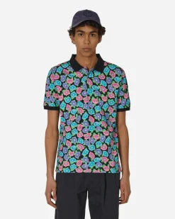 Noah T-Shirts^Floral Polo T-Shirt Black