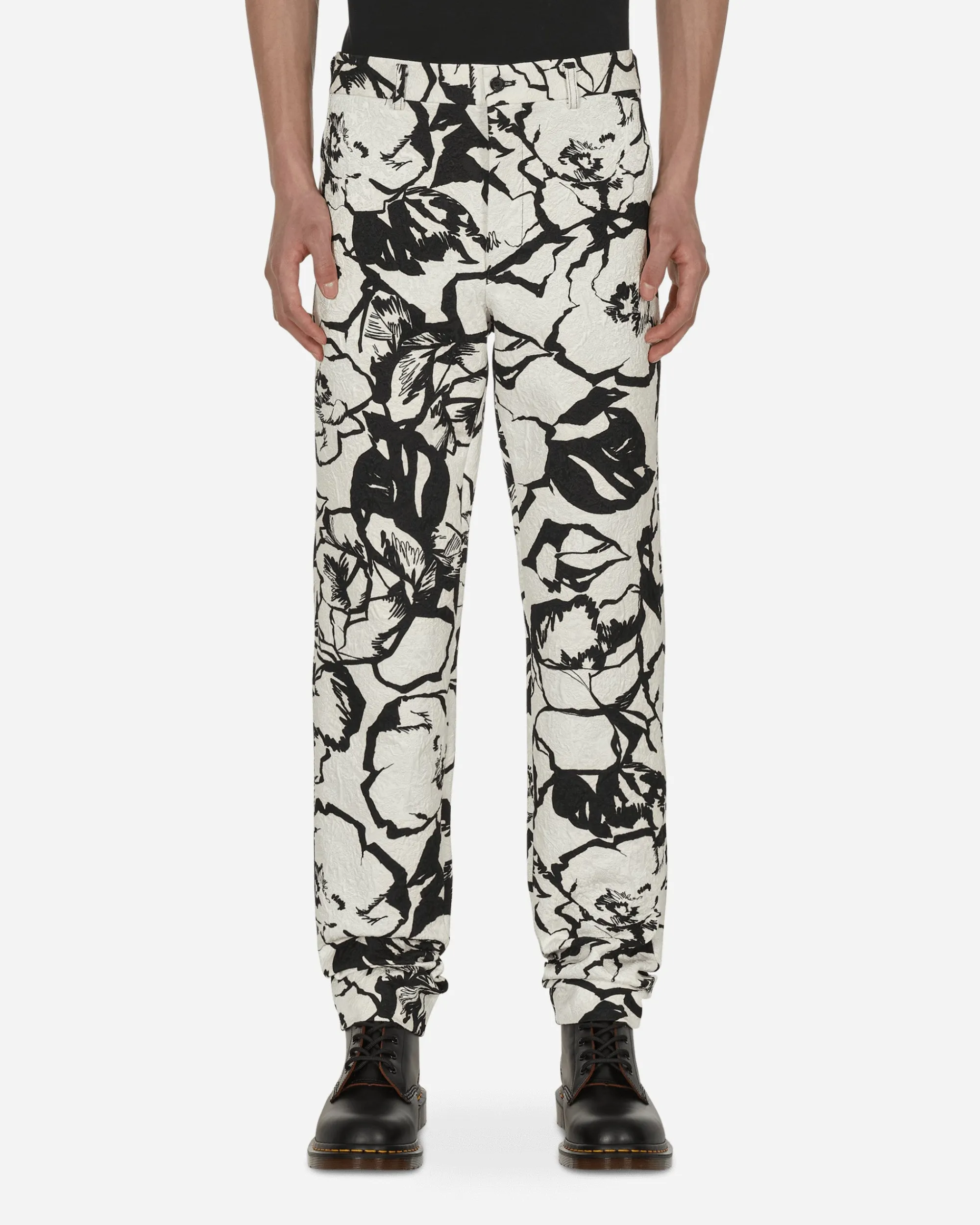 Comme Des Garçons Homme Plus Pants^Floral Trousers White