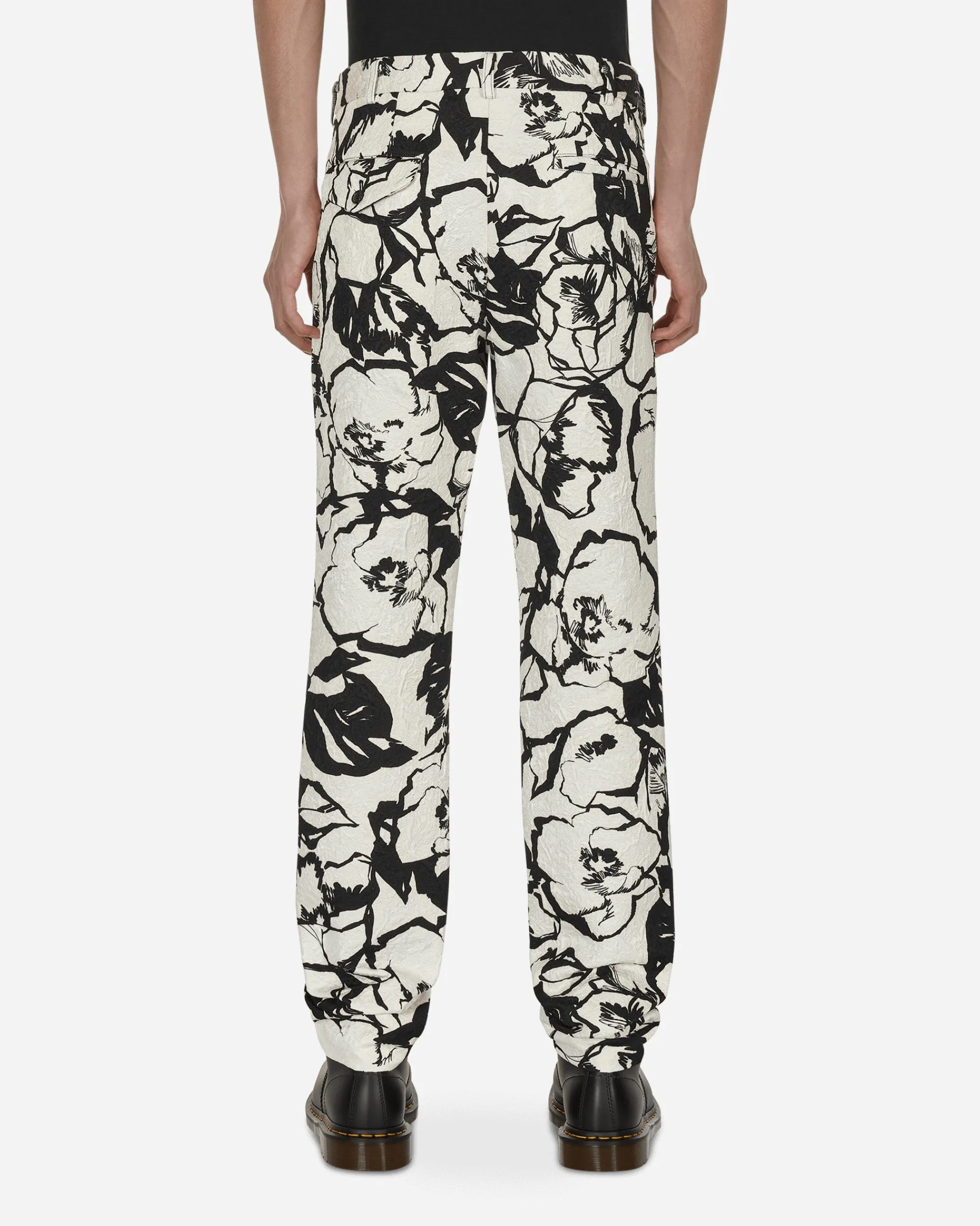 Comme Des Garçons Homme Plus Pants^Floral Trousers White